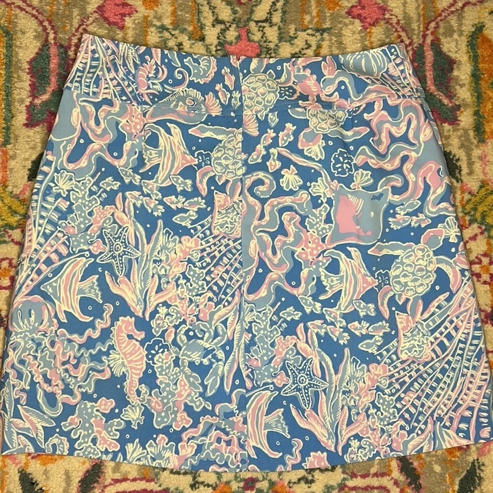 Lilly Pulitzer Jonas High Waisted Skort New Boca Blue Sea What I Sea Size 6